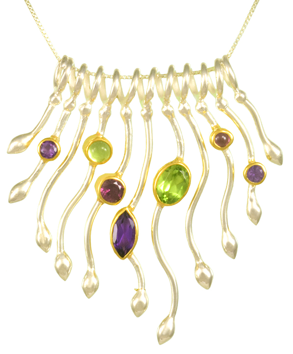 Michou Waterdance Necklace with Gemstones