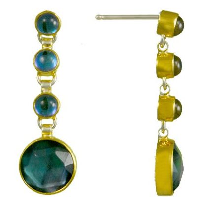 Michou Earrings with Blue Gemstone